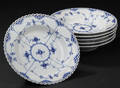 Royal Copenhagen Musselmalet, helblonde, 6 dybe middagstallerkener 6