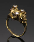 Guldring, 21 kt med brillanter 0.36 ct.