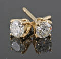18K diamond earrings approx. 0.50ct 2.
