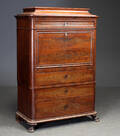 Sekretær af fineret mahogni, ca. 1900