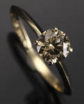 Diamantring 14 kt, med diamant 0,93 ct