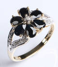 Safir- og diamantring