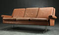 Tre-pers. sofa med shakerstel, læder, 1960erne