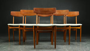 Seks stole, egetræ og teak, dansk møbelproducent 6