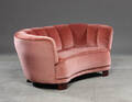 Dansk møbelproducent, banansofa, rosa velour
