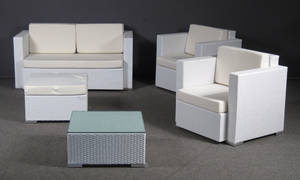 Havemøbelsæt. Model Phuket. Sofa  2 stole  bord  puff 5