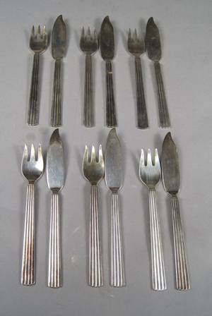 Georg Jensen. Bernadotte bestik - fiskebestik 12