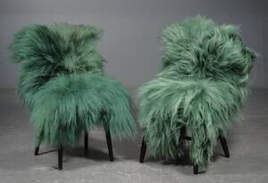 2 azurgrønne islandske lammeskind 2