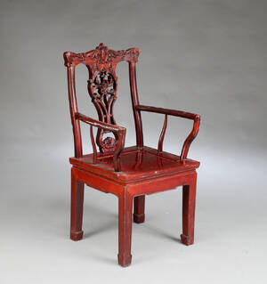 Kinesisk stol, lakeret træ, 1900-tallet