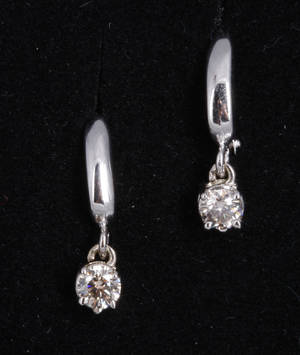 Diamant ørestikkercreoler, ca. 0.54 ct