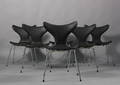 Arne Jacobsen. Sæt på seks stole Mågen model 3108 6