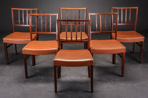 Slagelse Møbelværk. Sæt på seks stole af Rio palisander 6