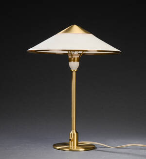 Fog Mørup. Kongelys bordlampe, stel af messing