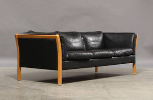 Stouby. Tre-pers sofa i læder