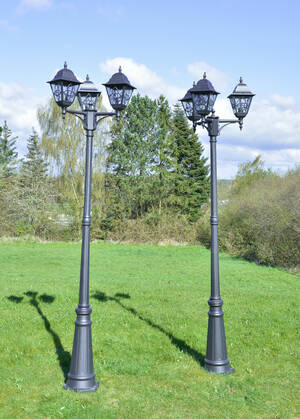 Parklamper, trearmet i aluminium 2 