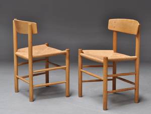 Børge Mogensen. Par shakerstole, model J39 i eg 2