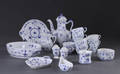 Musselmalet Riflet service, porcelæn. Kgl.P., primært I. sort. 25