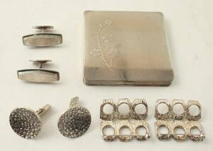 Silver, 7 del. manschettknappar