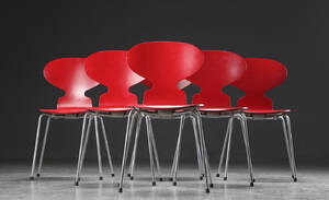 Arne Jacobsen, seks myrestole, model 3101 6 Denne vare er sat til omsalg under nyt varenummer 4658307