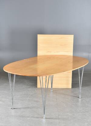 Piet Hein  Bruno Mathsson. Bord superelips med 1 iläggsskiva