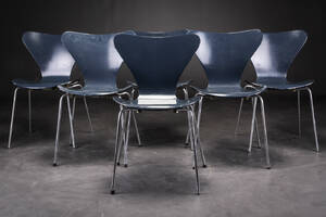 Arne Jacobsen. Seks Syveren stole, model 6 Denne vare er sat til omsalg under nyt varenummer 4265827