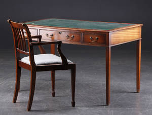 Regency form skrivebord, mahogni. 2