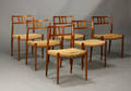 N. O. Møller. Spisestole, teaktræ 6