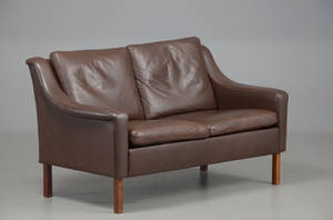 Dansk møbelproducent 2 pers. Sofa med læder