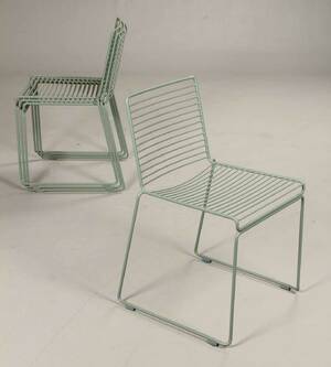 HAY. Sæt på fire Hee Dining Chairs - stole grønlakerede 4.