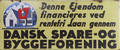 Emaljeskilt fra Glud  Marstrand. Dansk Spare- og byggeforening