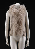 Fur Living. Strikket vest med pels. Str. ML