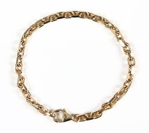 Ankerfacet armbånd, 14 kt guld