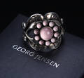 Georg Jensen. Moonlight Blossom ring af sterlingsølv med rosenkvarts