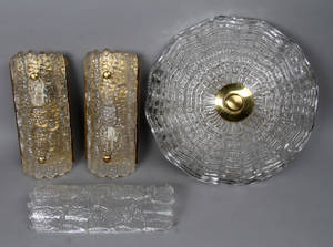 Orrefors. Væglamper samt loftlampe 4