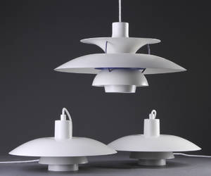 Poul Henningsen. PH5 pendel samt to PH4 pendler. 3