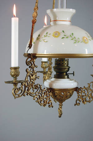 Hängfotogenlampa, sekelskiftet 1900