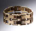 Armbånd i murstensmønster af 14 kt. guld