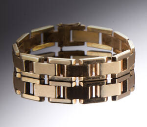 Armbånd i murstensmønster af 14 kt. guld