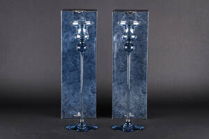 Royal Copenhagen. Par Cassiopeia lysestager af glas 2