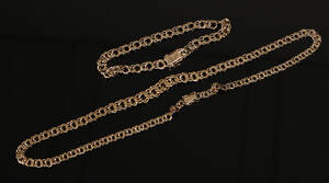 Bismark. Halskæde i forløb og armbånd, 8 kt guld 2