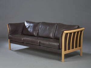 Dansk møbelproducent, tre-pers. sofa, læder