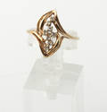 Diamantring af guld. Vægt 2 gr. Ring str. 54,517,25 mm.