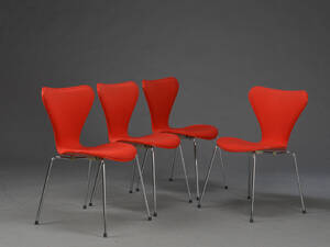 Arne Jacobsen. Fire 7er stole, model 3107 4