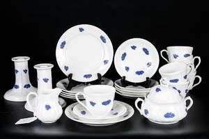 KAFFESERVIS, 22 delar, Blå blom, Gustavsberg.