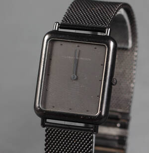Thorup  Bonderup for Georg Jensen, herrearmbåndsur, sort stål, model 348. Denne vare er sat til omsalg under nyt varenummer 4106608