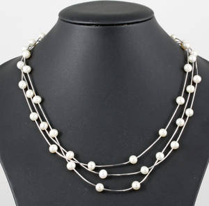 3 strand fresh water pearl necklace