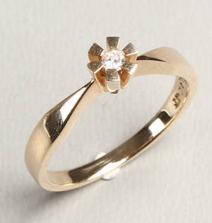 Aagaard. Solitairering. Ca. 0.05 ct