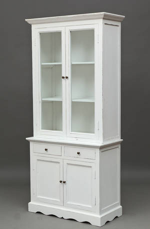 To-delt vitrine i bemalet træ