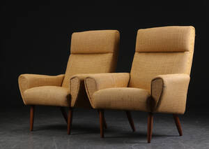 Par lænestole, uld, 1960erne 2
