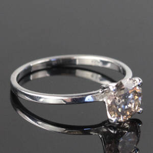 Solitaire ring i 14 kt. Rhodineret guld med brillant 1.25 ct.